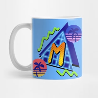 Initial Letter M - 80s Synth Mug